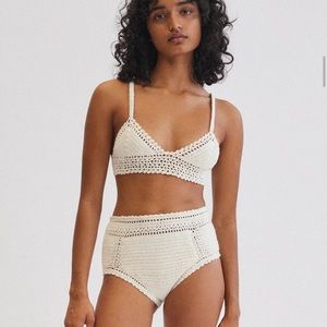 She Made Me essential babydoll bikini top, natural
